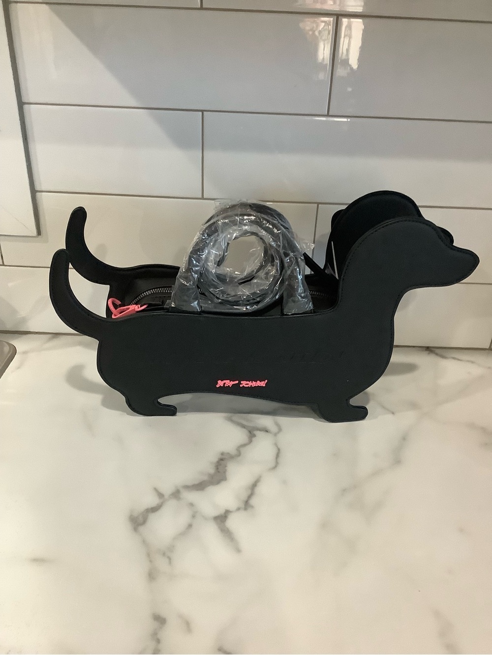 Black Dachshund Skeleton Decorative Bag - Halloween Accent - Picture 3 of 3